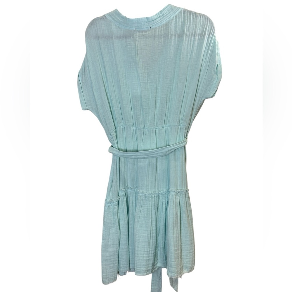 Stark X Women’s Cotton Gauze Mint Color Belted Mini Dress sz M - Picture 5 of 11